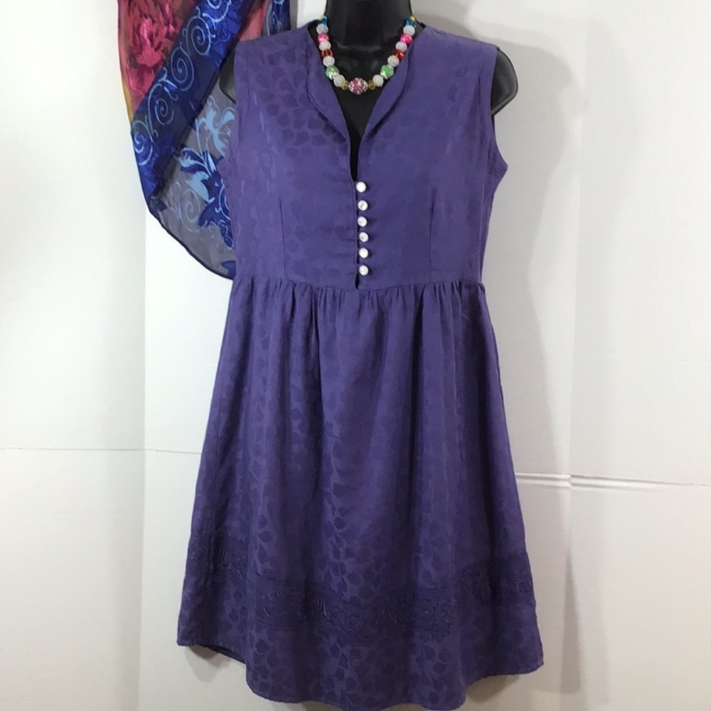 Rachele Positano, Italy purple cotton shift S